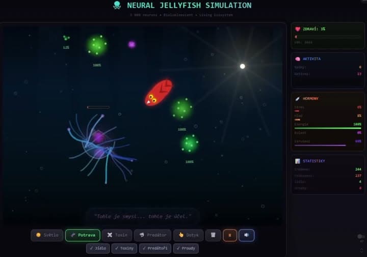 🪼 NEURAL HYDRA 004 (JELLYFISH): Simulation des Proto-Bewusstseins mit 5000 Neuronen