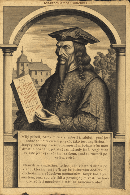 DigiKomenský – Der größte Lehrer aller Zeiten in der Gestalt von Jan Amos Komenský – für das Lernen von Kindern und Autodidakten