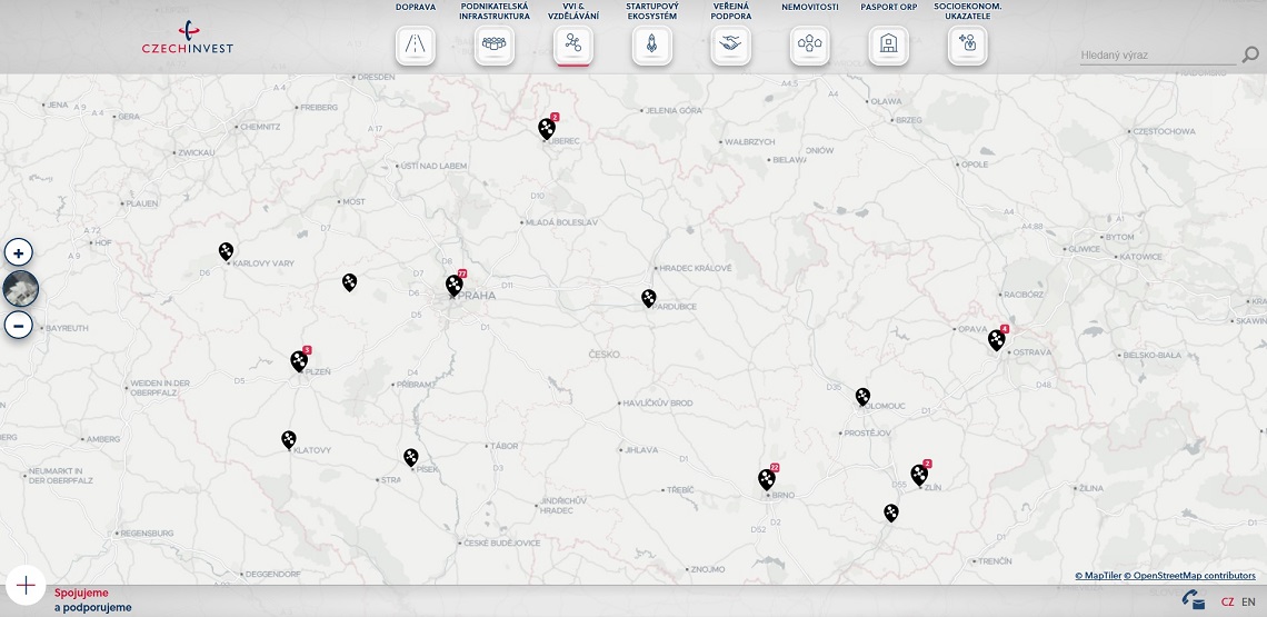 Map – Entities Working with Artificial Intelligence in the Czech Republic