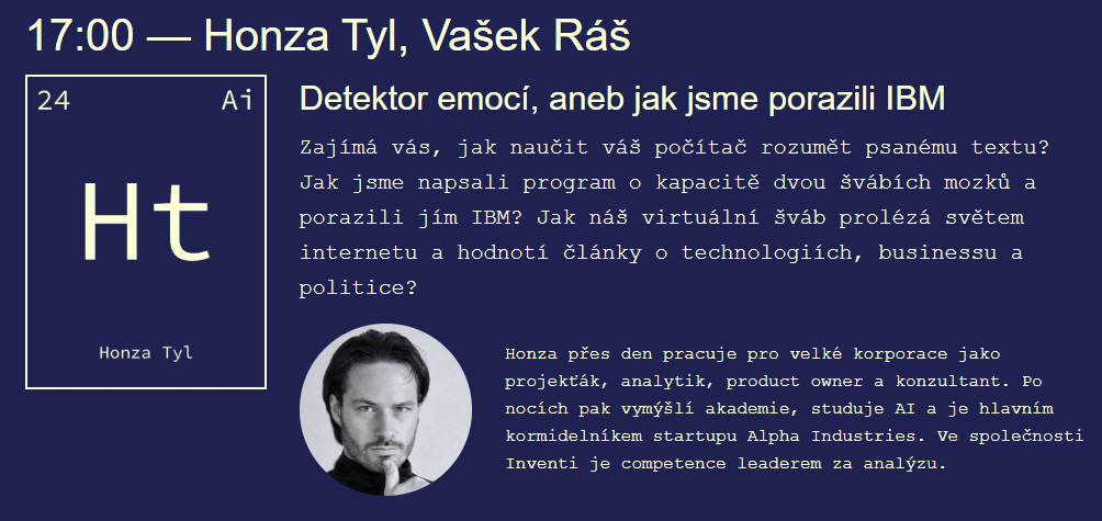 Web element – přednáška o AI