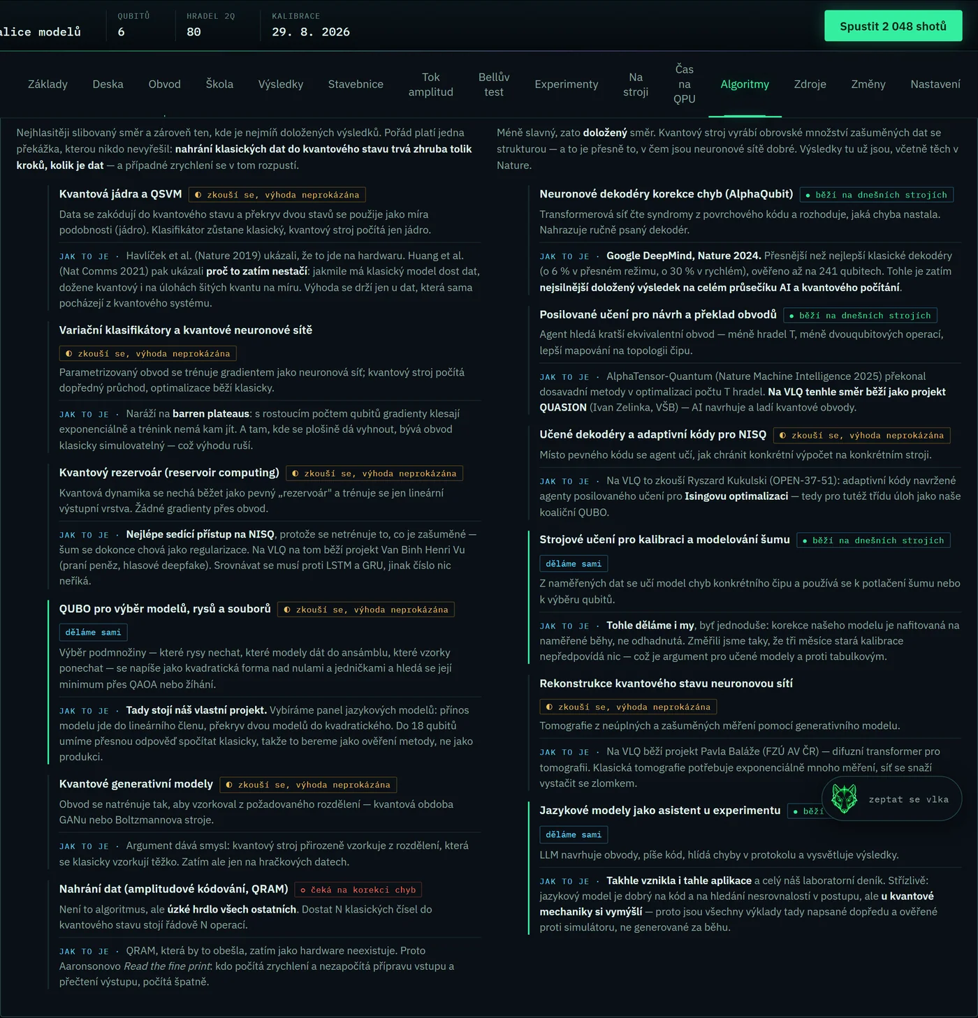 Srovnání kvantových metod pro AI a AI metod pro kvantové stroje