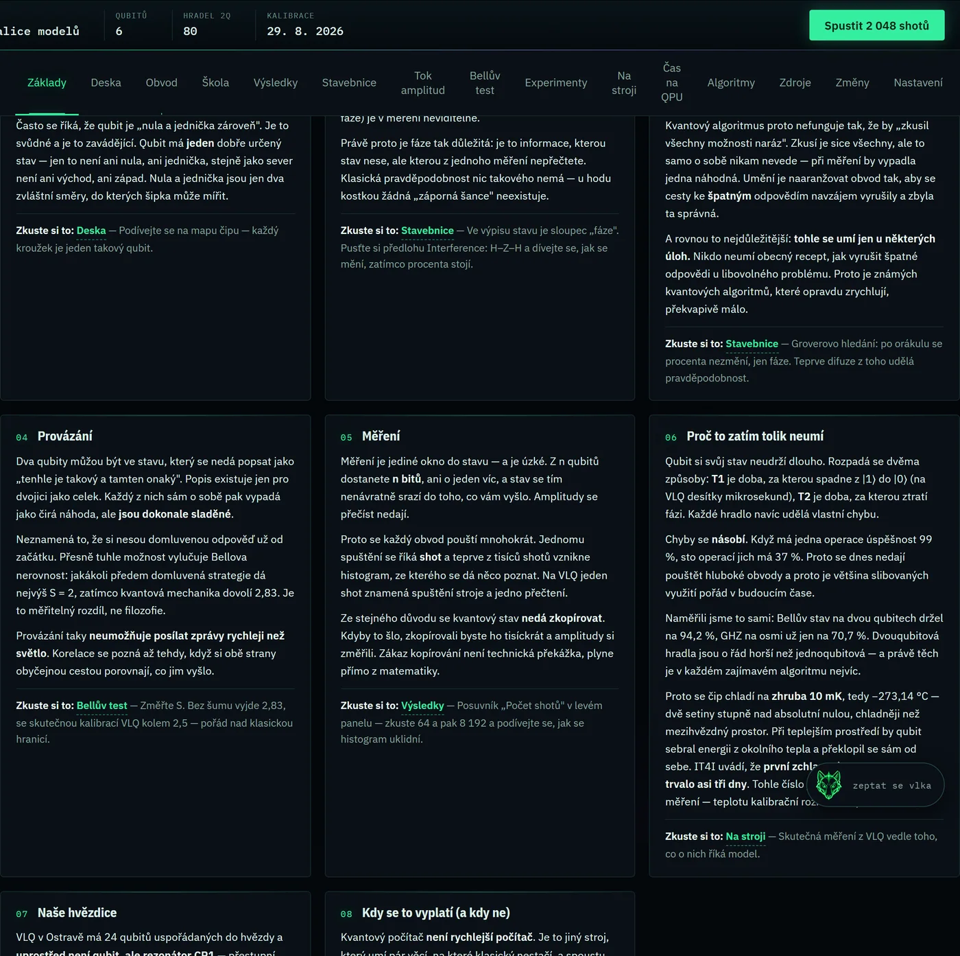 Osm výukových kapitol v záložce Základy