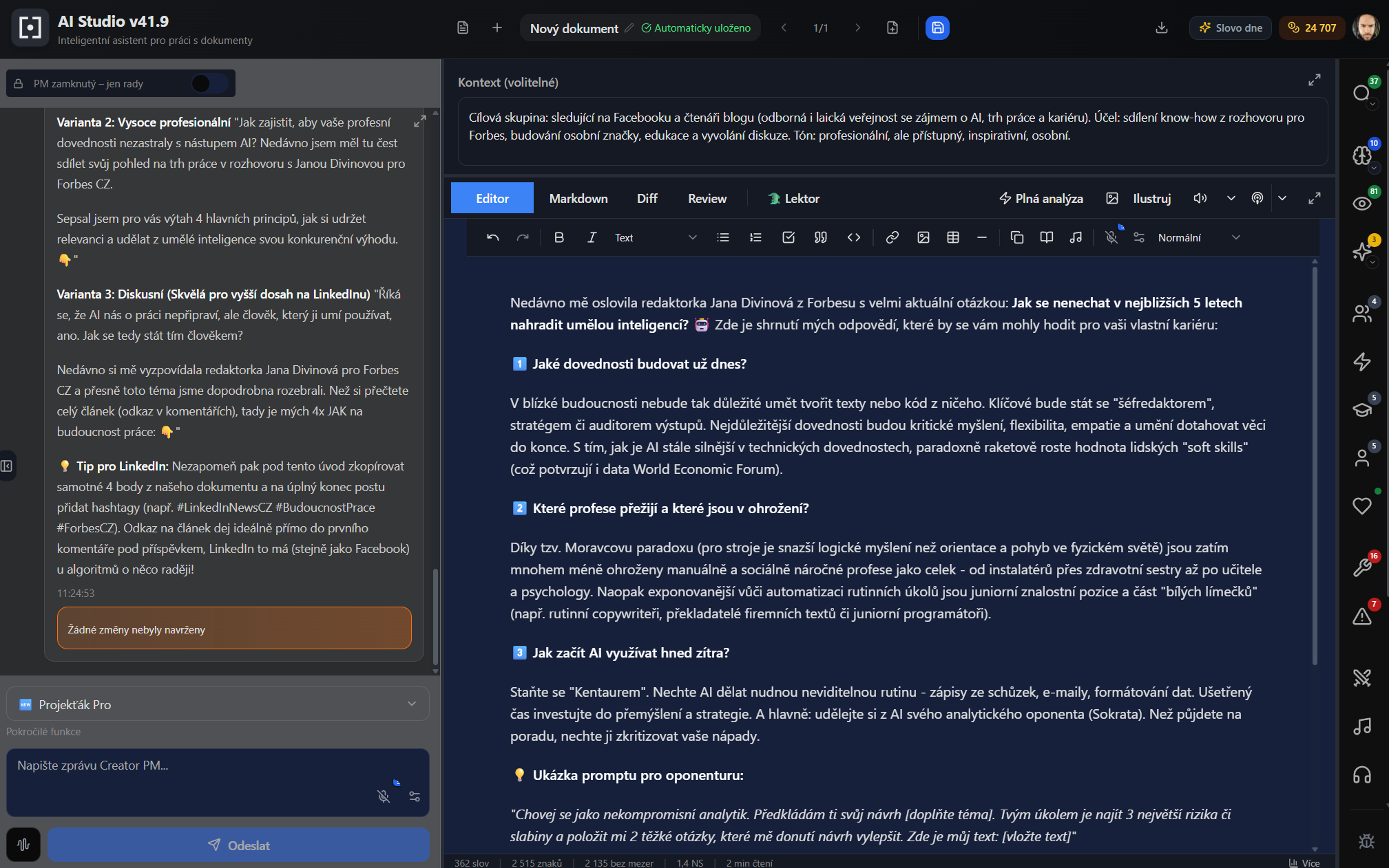 AI Studio — Chytrá práce s dokumenty